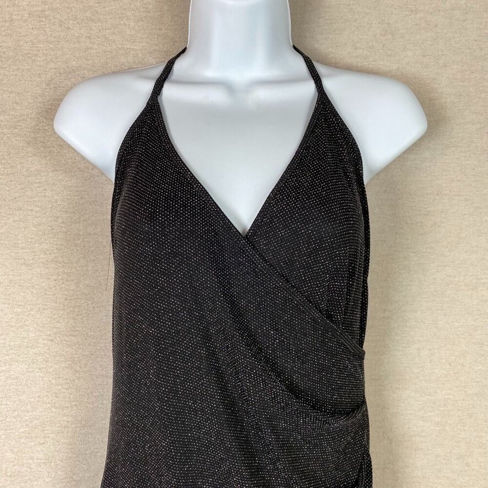 Almost Famous Womens Sparkle Mini Dress Size S Asymmetric Ruched Swiftie Hoco - Picture 3 of 13